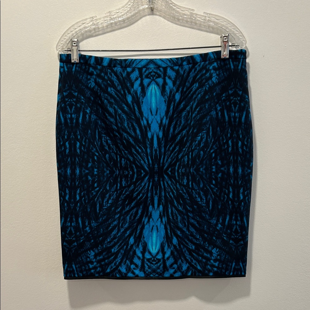 T Tahari Vibrant Blue and Black Pencil Skirt